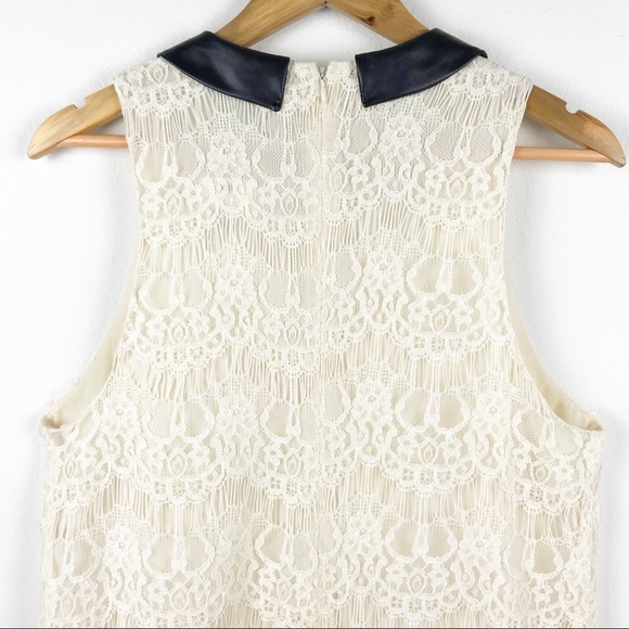 ASTR Ivory Black Lace Sleeveless Dress NWT - Picture 8 of 10